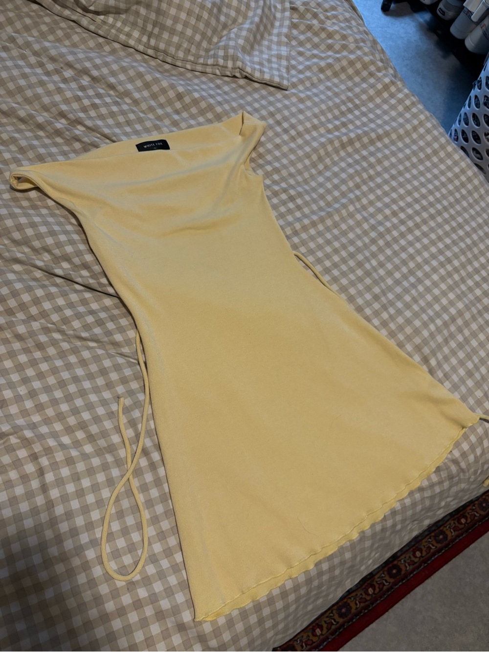White Fox Yellow Slip Dress with Side Ties